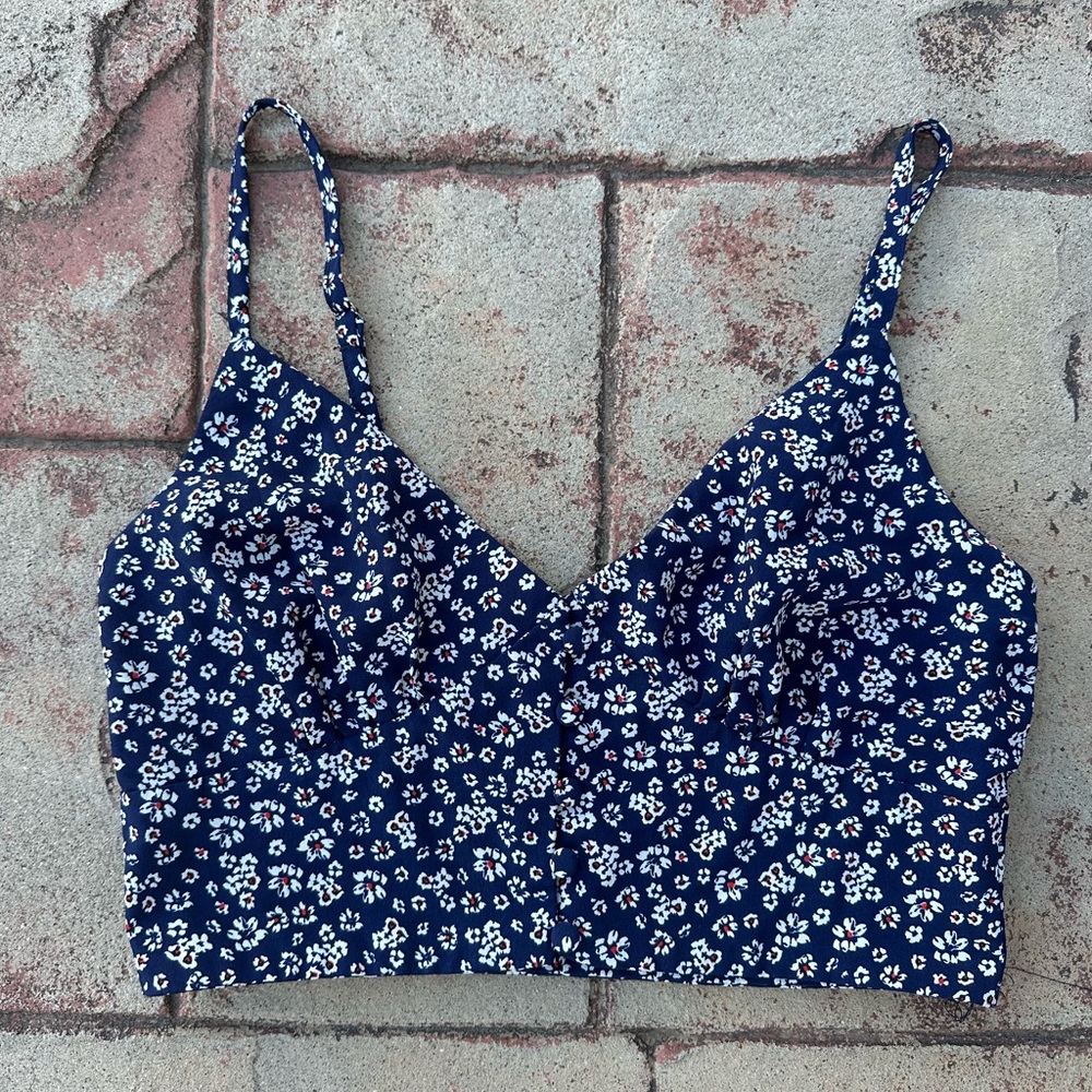 Princess Polly Dark Blue Floral Blouse